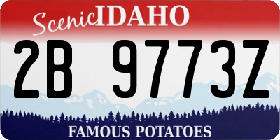 ID license plate 2B9773Z