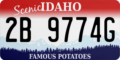ID license plate 2B9774G
