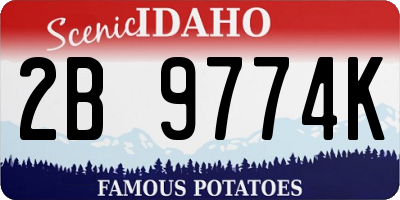 ID license plate 2B9774K
