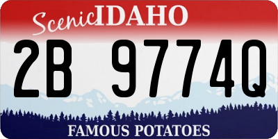 ID license plate 2B9774Q