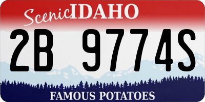 ID license plate 2B9774S