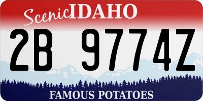 ID license plate 2B9774Z