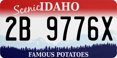 ID license plate 2B9776X