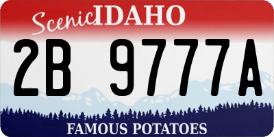 ID license plate 2B9777A