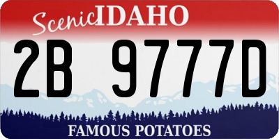 ID license plate 2B9777D
