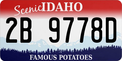 ID license plate 2B9778D