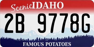 ID license plate 2B9778G