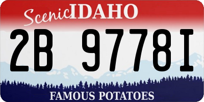 ID license plate 2B9778I