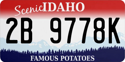 ID license plate 2B9778K