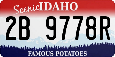 ID license plate 2B9778R