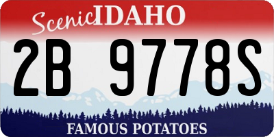 ID license plate 2B9778S