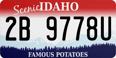 ID license plate 2B9778U