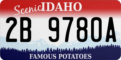 ID license plate 2B9780A