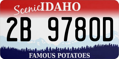 ID license plate 2B9780D
