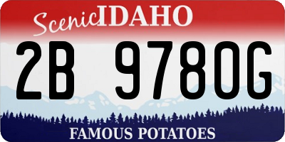 ID license plate 2B9780G