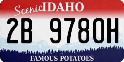 ID license plate 2B9780H
