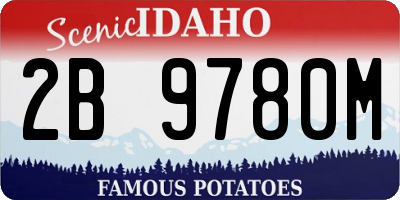 ID license plate 2B9780M