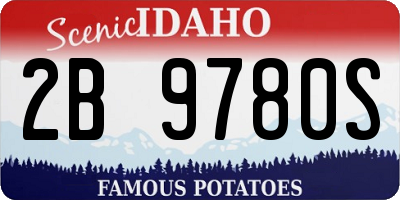 ID license plate 2B9780S