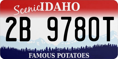 ID license plate 2B9780T