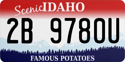 ID license plate 2B9780U
