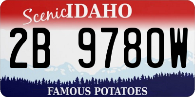 ID license plate 2B9780W