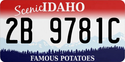 ID license plate 2B9781C