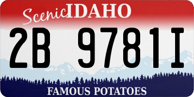 ID license plate 2B9781I