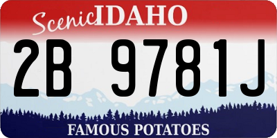 ID license plate 2B9781J