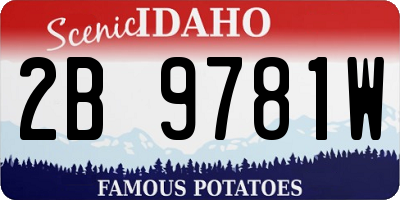 ID license plate 2B9781W