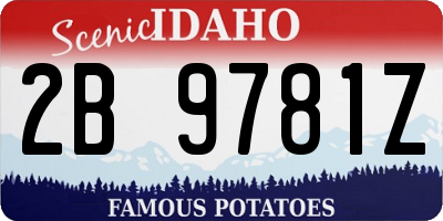ID license plate 2B9781Z