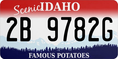 ID license plate 2B9782G