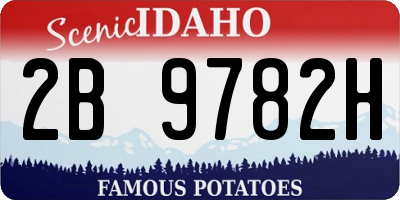ID license plate 2B9782H