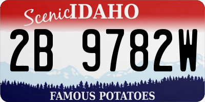ID license plate 2B9782W