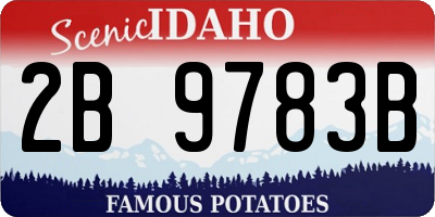 ID license plate 2B9783B