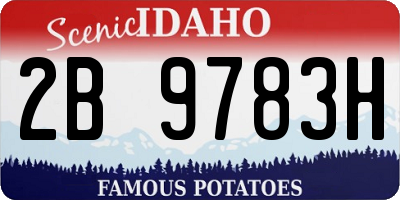 ID license plate 2B9783H