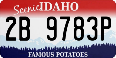 ID license plate 2B9783P