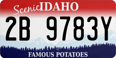 ID license plate 2B9783Y