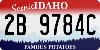 ID license plate 2B9784C