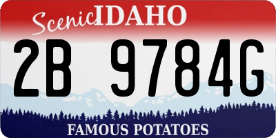 ID license plate 2B9784G
