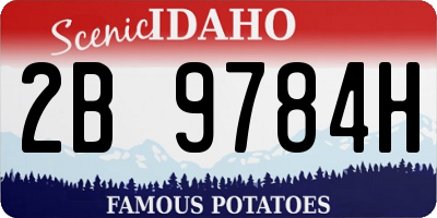 ID license plate 2B9784H