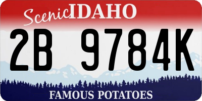 ID license plate 2B9784K