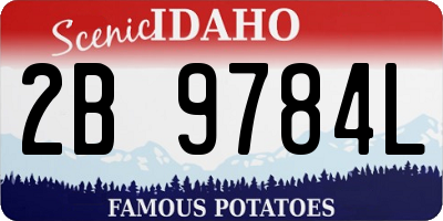 ID license plate 2B9784L