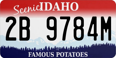 ID license plate 2B9784M