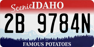 ID license plate 2B9784N