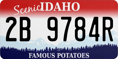 ID license plate 2B9784R