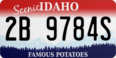 ID license plate 2B9784S