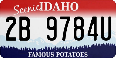 ID license plate 2B9784U