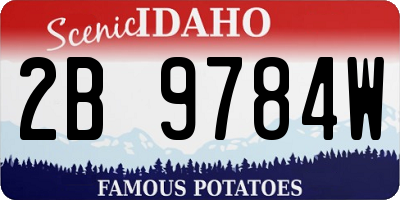 ID license plate 2B9784W