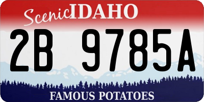 ID license plate 2B9785A
