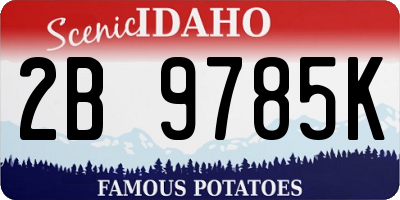 ID license plate 2B9785K